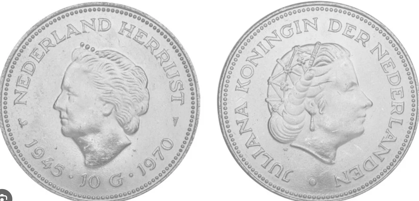 10 Nederlandse Gulden 1970 - 1973 zilveren Tientje