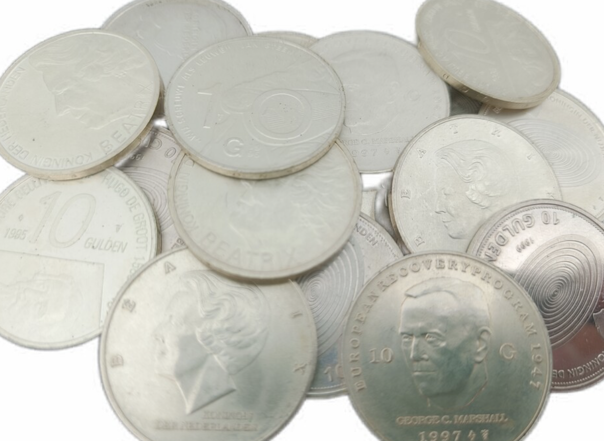 100x zilveren 10 Gulden (Tientjes) jaren 90