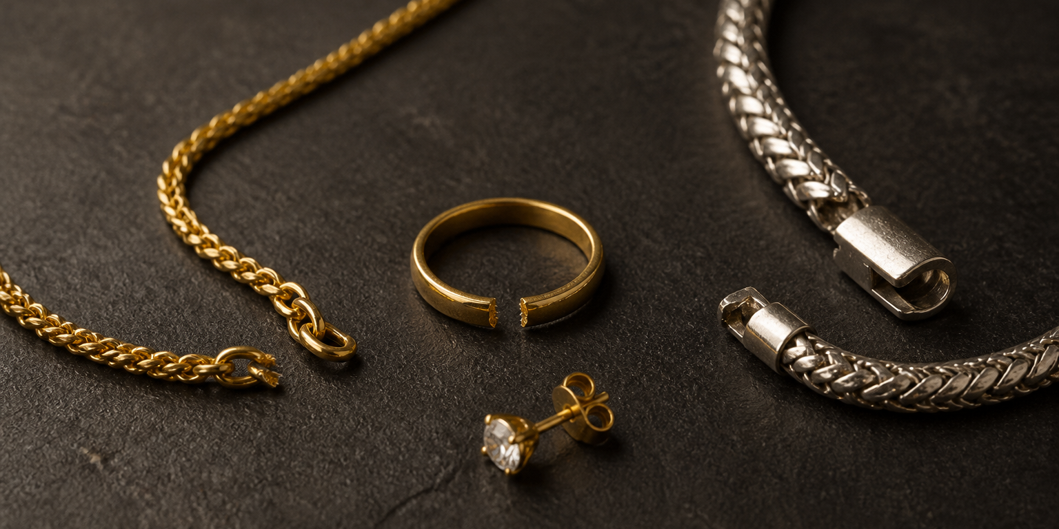 Gebroken sieraden verkopen: wat is je kapotte gouden of zilveren sieraad nog waard? Gebroken sieraden verkopen: wat is je kapotte gouden of zilveren sieraad nog waard?